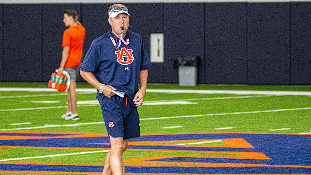 Hugh Freeze at Auburn football practice - Eric Starling/Auburn Daily